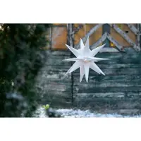 Novaliv Weihnachtsstern Dekostern | 25cm WEISS | Innen und Aussen | LED mit Schuko Stecker | Weihnachtsdeko Stern beleuchtet