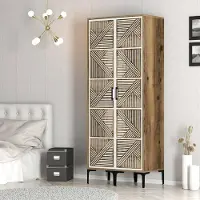 Dmora Kleiderschrank 2 Türen Alkaid 80x201,4 cm Braun