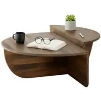 Dmora Wohnzimmertisch Dgiarett, Niedriger Wohnzimmertisch, Kaffeeregal, Couchtisch für Sofa, 90x60h35 cm, Nussbaum