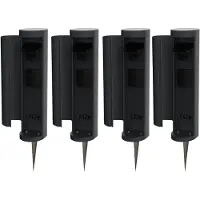 Novatool 4x Steckdosenturm 2-fach außen Anthrazit rund mit Blende IP44 mit Erdspieß Steckdose Aussen Gartensteckdose Outdoor Steckdosesäule Garten Steckdosenturm (Elektro)