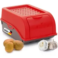 Novaliv 1x Klein 3,5 L Vorratsbehälter rot Aufbewahrungsbox Küche Zwiebelbehälter Knoblauchbehälter
