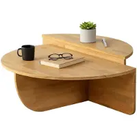 Dmora Wohnzimmertisch Dgiarett, Niedriger Wohnzimmertisch, Kaffeeregal, Couchtisch für Sofa, 90x60h35 cm, Eiche