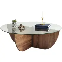 Dmora Couchtisch Phoebe 90x90x30 cm Braun mit Zeitschriftenfach