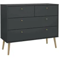 Dmora Kommode Tiffany, Mehrzweckkommode, Schlafzimmerkommode, Schrank mit Schubladen, 99x39 h82 cm, Grau