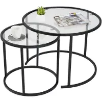 Dmora Couchtisch Abbadesse 60x60x43h cm Schwarz Rund