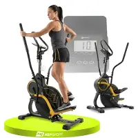 Hop-Sport Cross Stepper für zuhause HS-450B Dynamic Schwarz - 2-in-1 Crosstrainer und Stepper mit Trainingscomputer - innovatives Trainingsgerät