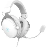 Deltaco Headset Gaming Proteinleder,3,5-mm-Anschluss weiss