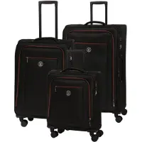 BERTOO Reisekoffer Modena - schwarzes 3-in-1-Set