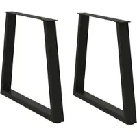 Helloshop26 - Set mit 2 verstellbaren Esstischbeinen im modernen Design 70 x 72-73,3 cm aus schwarzem Stahl