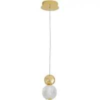 Nova Luce BRILLE LED Pendelleuchte Gold 7W Neutralweiss 120x11cm 9511020