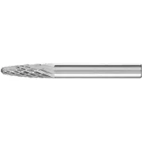 PFERD Hartmetall-Frässtift mit 6-mm-Schaft, Rundbogenform RBF (Baumform), Zahnung 4