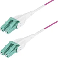 StarTech.com .com 15m LC-LC (UPC) OM4 Multimode Glasfaserkabel, Erika Violett, 50/125, 40G/100G, LOMMF/VCSEL, Uniboot LWL Patchkabel, OFNR LWL Kabel, 15 m, OFNR, OM4, LC, LC