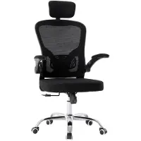 Top E Shop Topeshop FOTEL DORY CZER, Gepolsterter Sitz, Netz-Rückenlehne, Schwarz, Schwarz, Stoff, Netz