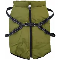 vidaXL Hundemantel Olivegrün L44 Fleece und Polyester