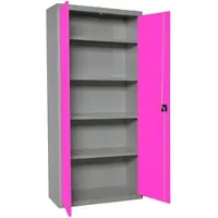 Simon Rack Aktenschrank, Mehrzweckschrank, Stahl-Aufbewahrungsschrank, 4 Ebenen, Doppeltüren, Schloss - Simonlocker