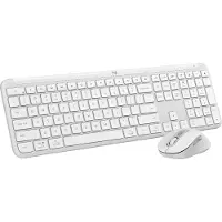 Logitech Signature Slim Combo MK950, Kabellos, RF Wireless + Bluetooth, Scherenschalter, QWERTY, Weiß, Maus enthalten