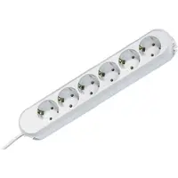 Bachmann SMART Steckdosenleiste 6x Schutzkontakt, weiß, 5 m