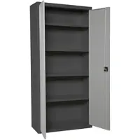 Simon Rack Aktenschrank, Mehrzweckschrank, Stahl-Aufbewahrungsschrank, 4 Ebenen, Doppeltüren, Schloss - Simonlocker