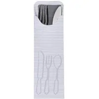Papstar Bestecktaschen 23,5 cm x 7,3 cm creme inklusive farbiger Bistro Serviette 500 Stück