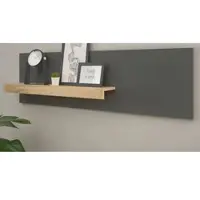 Furn.Design WANDREGAL grau matt, Eiche Wotan 140 cm, Aktenregal für Homeoffice und Büro