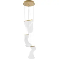 Nova Luce SIDERNO LED Pendelleuchte Gold 16W Warmweiss 150x28cm 9054441