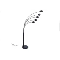 Invicta riess-ambiente Design Bogenlampe FIVE LIGHTS 210cm schwarz gold mit Marmorfuß Stehlampe Standleuchte Lampe