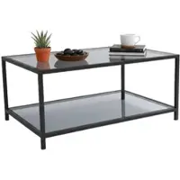 Dmora Mina - Couchtisch, 90x60x40h cm Schwarz, mit Zeitschriftenhalter