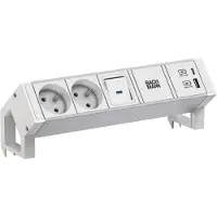 Bachmann Desk2 Alu White 2Xute 1Xusb A/C 22W 1Xschalter 0,2M
