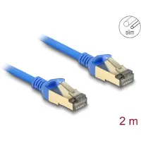 DeLOCK RJ45 Netzwerkkabel Cat.8.1 F/FTP Slim 2 m blau, 2 m, Cat8.1, F/FTP (FFTP), RJ-45, RJ-45, Blau