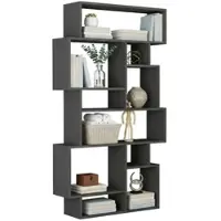 Dmora Bücherregal Dlusuard, Büroregal, Mobiler Buchhalter, Bücherbrett, 96x26h169 cm, Anthrazit