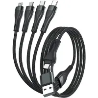 4smarts USB-C/A Multi-Ladekabel 4in2 1,2m, schwarz