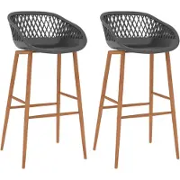 vidaXL Barhocker 2 Stk. Grau