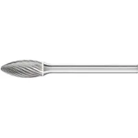 PFERD Hartmetall-Kleinfrässtift mit 3-mm-Schaft, Flammenform B, Zahnung 5