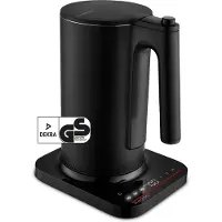Medion LIFE Digitaler Wasserkocher MD12106, 2.200 Watt Leistung, 1,5 Liter Kapazität, LED-Display, LED-leuchtbalken, automatische Programme, Kindersicherung schwarz
