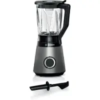 Bosch Standmixer "VitaPower Serie 4 MMB6172SN, 1,5l Glas-Behälter, 30.000 U/Min, grau" 1200 W Stopfer, ThermoSafe Glas, 4 Edelstahl Klingen, Kabelstaufach