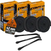 MSZweirad 3x Continental Fahrradschlauch Race 28 Zoll 20/25-622/630 SV 42 mm + Reifenheber