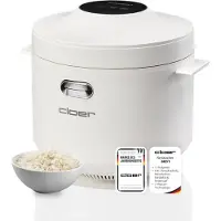 Cloer 6831 Reiskocher mit 1 l Fassungsvermögen, inkl. Dampfaufsatz & spülmaschinengeeignetem Innentopf, 7-Phasen-Technologie, Warmhaltefunktion bis 24 h, Signalton und Wasserstandsanzeige, 350 W