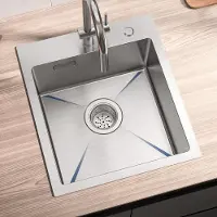 CECIPA MAX Edelstahlspüle 40x45 cm Küchenspüle, Handgefertigte Einbauspüle Spülbecken aus 304 Edelstahl, Kratzfest, mit Siphon für 40er Schrank
