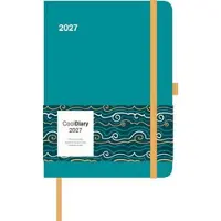 Neumann Kalender 2027 Wochenübersicht 16x22 cm Türkis 4-sprachig mit Elastikband und Stifthalter