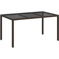 vidaXL Gartentisch Braun 150 x 90 x 75 cm Poly-Rattan
