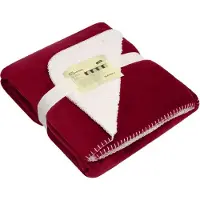 James & nicholson Cosy Hearth Blanket Exklusive Velours-Decke burgundy/natural, Gr. one size