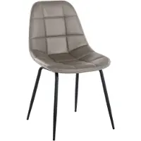 CLP Stuhl Tom mit Metallgestell und hochwertiger Polsterung taupe Material Kunstleder