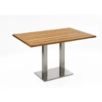 Natur24 Gartentisch Bistrox 140x95 Tischplatte Teak Geölt Gestell Edelstahl Gebürstet