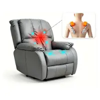 Happy Home Massagesessel mit 3D Mechanismu , Shiatsu, Knet-, Roll- und Vibrationsmassage für Rücken,Automatische Anhebung und Rücklehnen der Beinablage