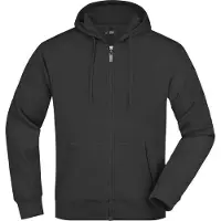 James & nicholson Kapuzen-Jacke aus formbeständiger Sweat-Qualität black, Gr. S
