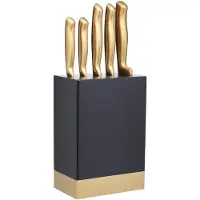 Masterclass KitchenCraft MasterClass Messerset mit Block, 5-teilig, messingfarbener Edelstah