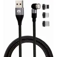 MonkeyTEC 3 in 1 Magnetisches Ladekabel 540° drehbar iPhone/Micro-USB/USB-C