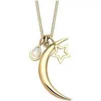 Elli Halskette Halbmond Stern Mondstein 925 Silber Elli Gold