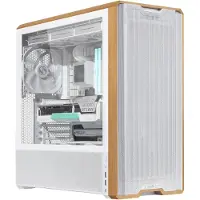 Lian Li Lancool LAN217W, Midi Tower, PC, Weiß, Holz, ATX, EATX, SSI EEB, Stahl, Gehärtetes Glas, Holz, 18 cm