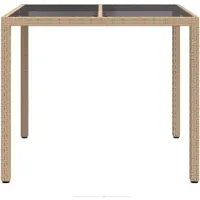 vidaXL Gartentisch Beige 90 x 90 x 75 cm Poly-Rattan